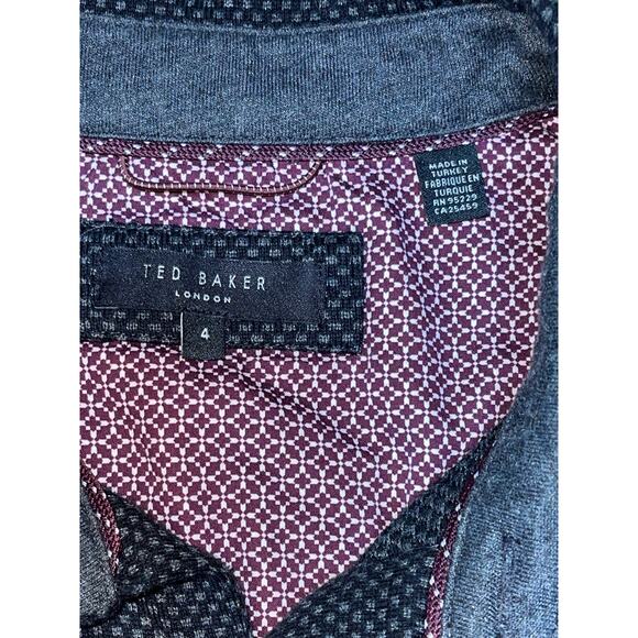 Mens Ted Baker Dark Gray Double Front Pocket Long Sleeve Button Down Shirt‎ 4 - Picture 5 of 7